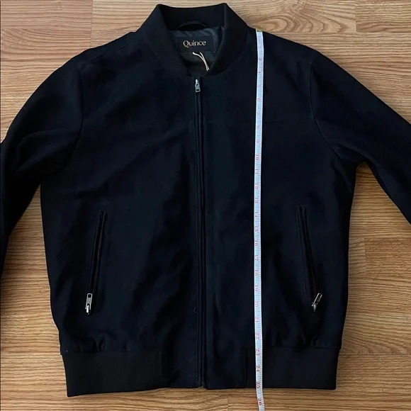 NWT Quince Black 100% GOAT Suede Bomber Jacket, size small - Picture 12 of 12